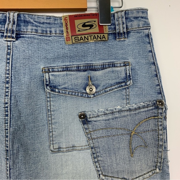 Vintage 90s Y2K Santana Jeans Denim Cargo Skirt - Picture 5 of 7